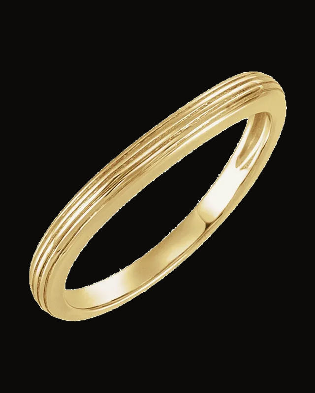 Grooved Contour Band — 14K Yellow Gold · 1.95 mm