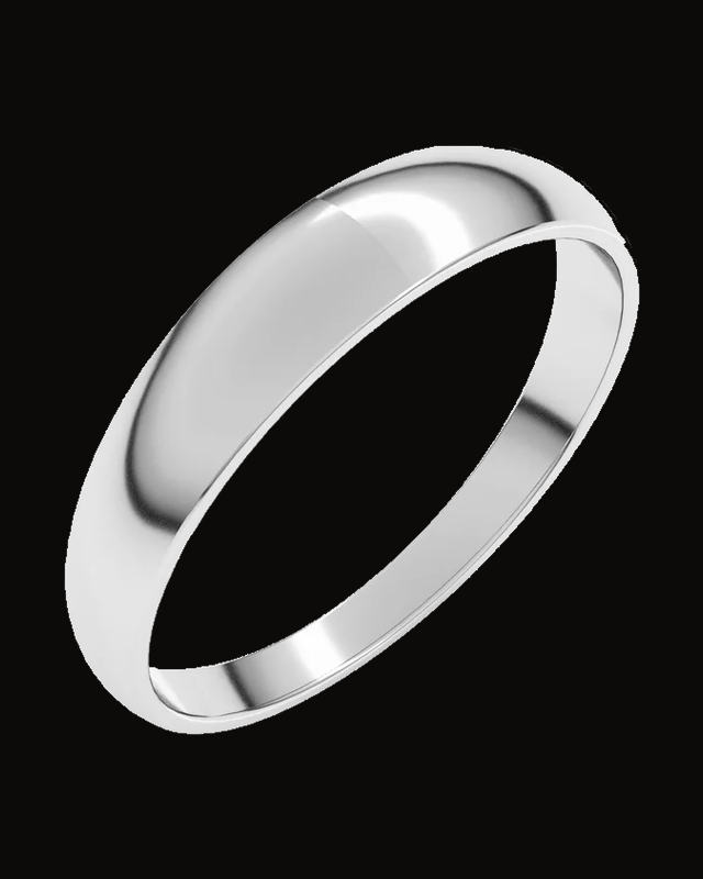 Lightweight Round Tapered Band — Sterling Silver · 4 mm · Size 10