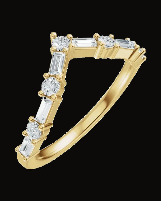 1/2 CTW Lab-Grown Diamond Contour Band — 14K Yellow / White Gold · 1.75 mm