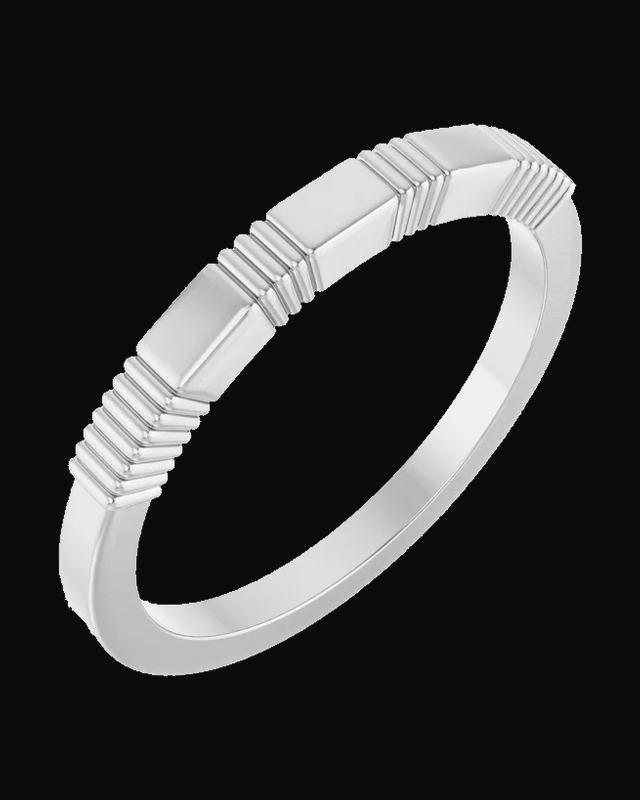 Ribbed Stackable Engravable Family Ring