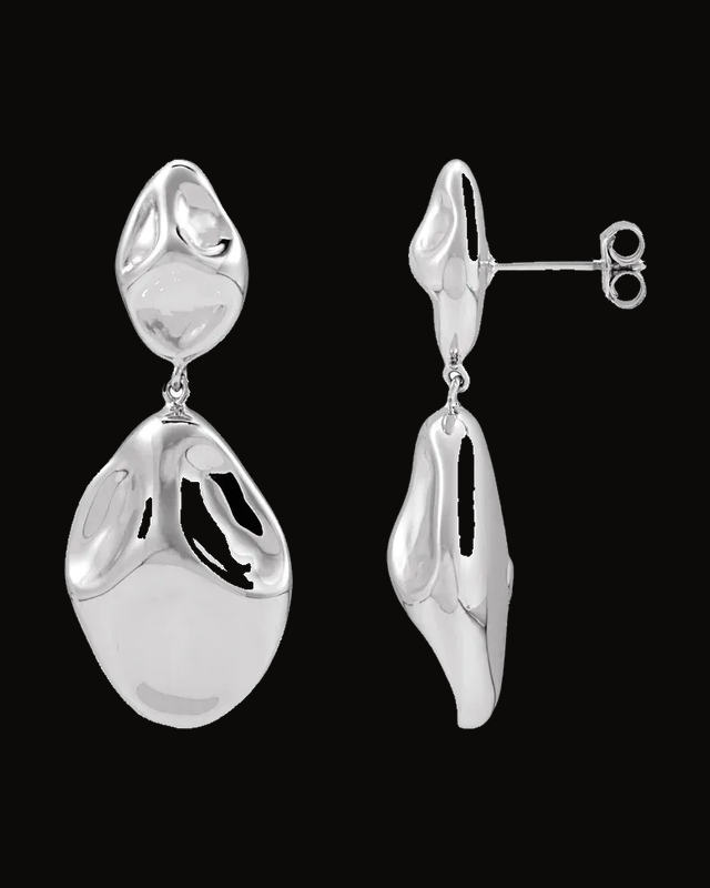 Electroform Drop Earrings — Sterling Silver