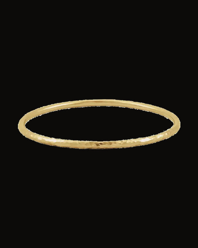 Bangle Bracelet with Hammer Finish — 14K Yellow Gold-Filled