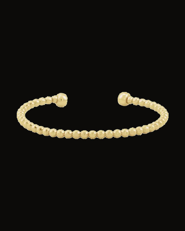 Beaded Cuff Bracelet — 14K Yellow Gold-Filled