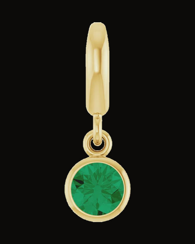 Bezel-Set Solitaire Charm/Pendant — 14K Yellow Gold · 4 mm