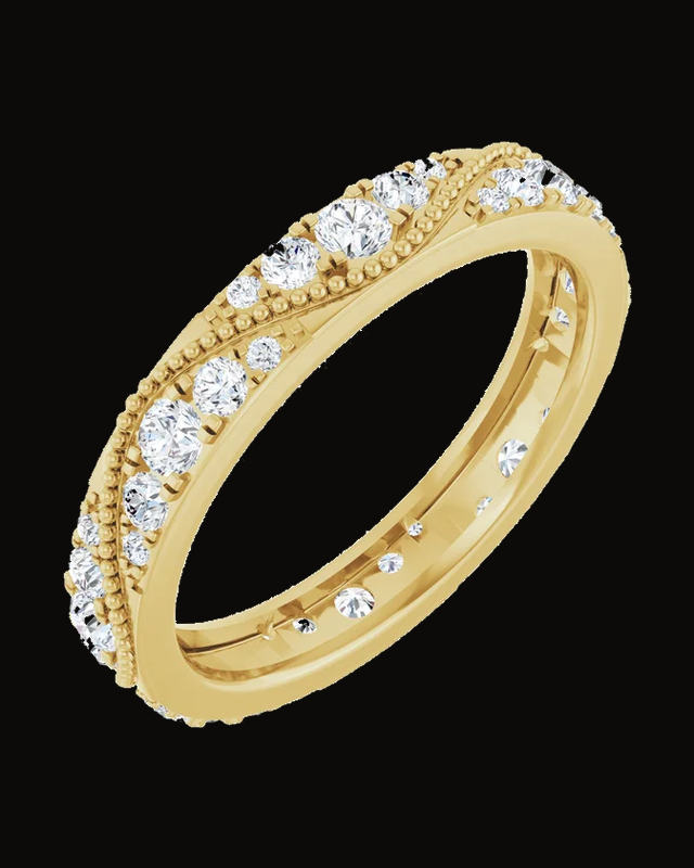 Lab-Grown Diamond Eternity Band — 14K Yellow / White Gold · 3.2 mm · Size 7