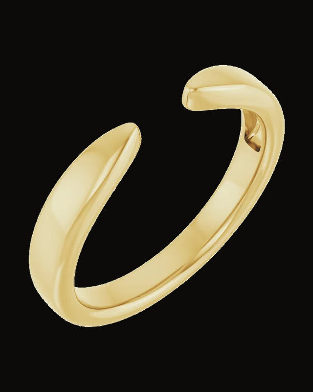 Reverse Tapered Open Band — 14K Yellow Gold