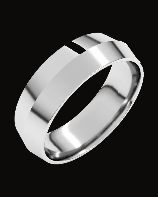 Lightweight Comfort-Fit Knife Band — Sterling Silver · 5 mm · Size 10