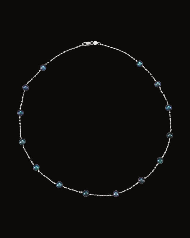 Cultured Black Freshwater Pearl Necklace — Silver-Plated on Sterling Silver · Cultured Freshwater Pearl