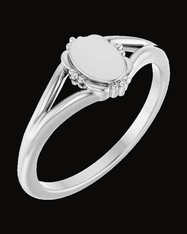 Engravable Vintage-Inspired Signet Ring — Sterling Silver · 1.6 mm