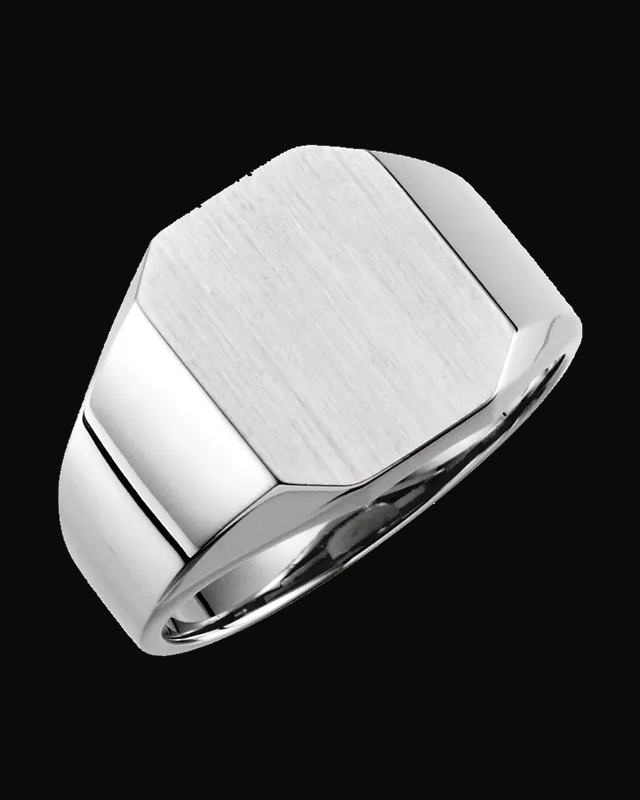 Octagon Signet Ring — Sterling Silver