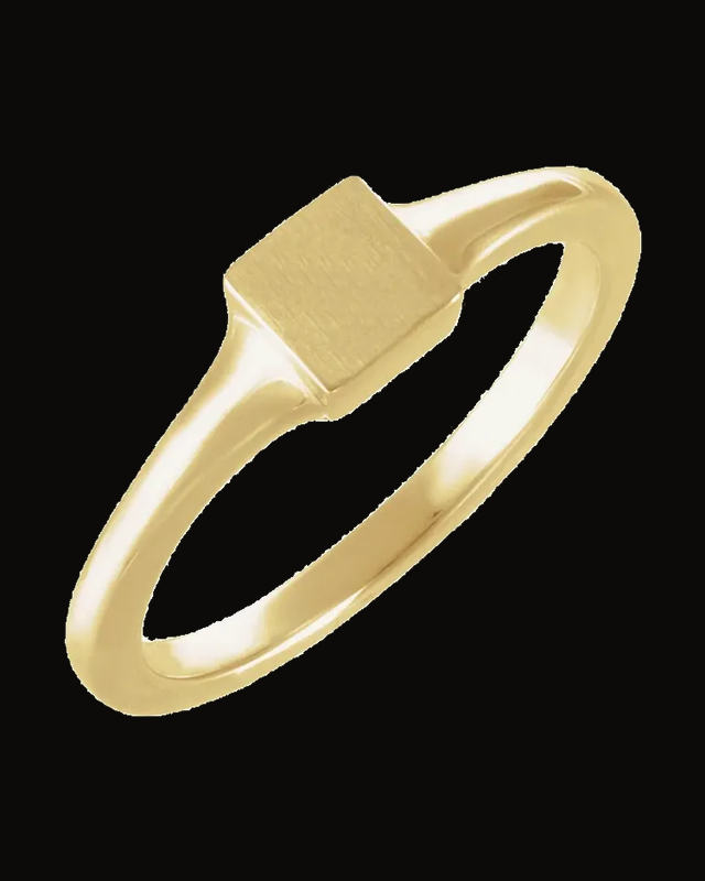 Engravable Square Tapered Signet Ring