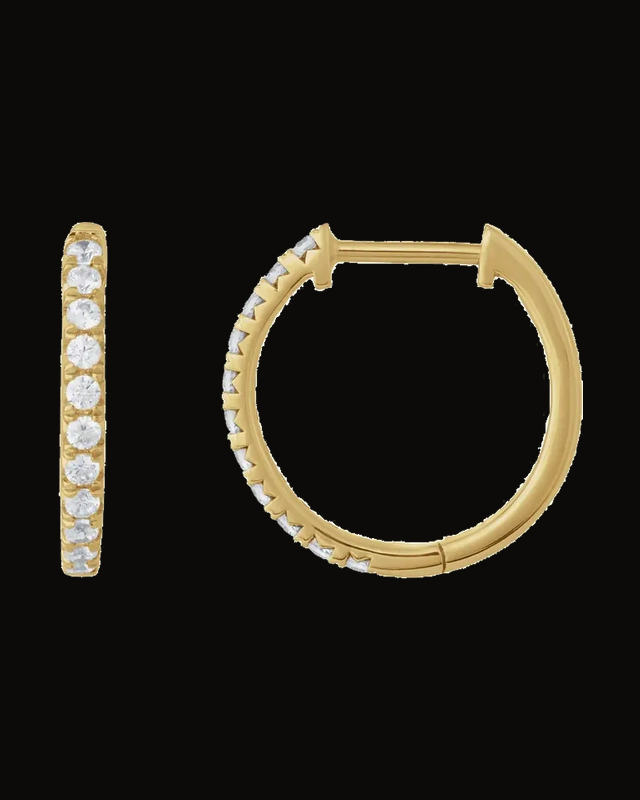 1/3 CTW Lab-Grown Diamond Hoop Earrings — 14K Yellow Gold · 1.5 mm