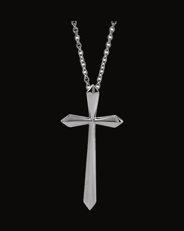 Elongated Cross Necklace or Pendant — Sterling Silver