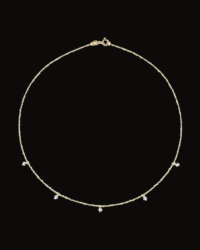Station Necklace — 14K Yellow / White Gold · 3.5 mm