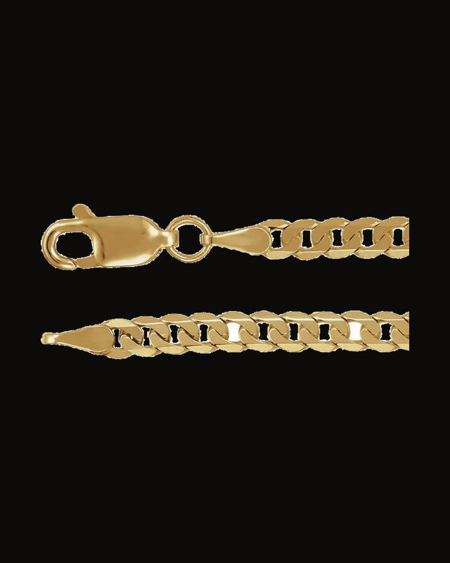3 mm Curb Chain — 14K Yellow Gold