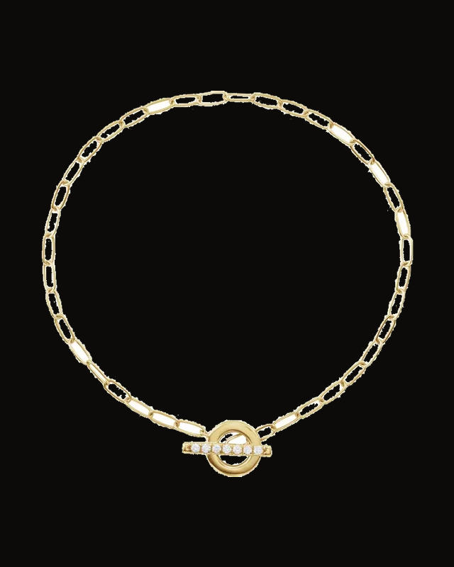 1/10 CTW Diamond Toggle Bracelet — 14K Yellow Gold