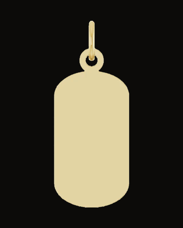 Engravable Dog Tag Necklace or Pendant — 14K Yellow Gold