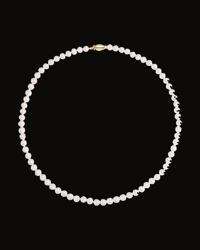 Cultured White Freshwater Pearl Necklace — 14K Yellow Gold · Cultured Freshwater Pearl