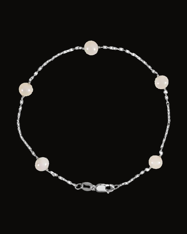Cultured White Freshwater Pearl Bracelet — Silver-Plated on Sterling Silver · Cultured Freshwater Pearl