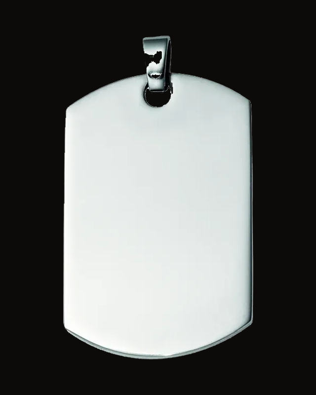 Engravable Dog Tag Pendant — Stainless Steel