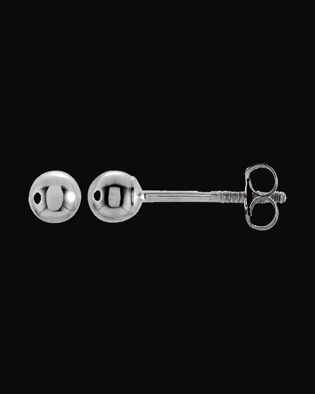 Ball Stud Earrings — 14K Yellow / White Gold