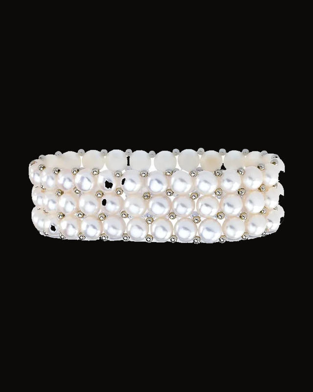Cultured White Freshwater Pearl Strand Bracelet — Sterling Silver · Cultured Freshwater Pearl