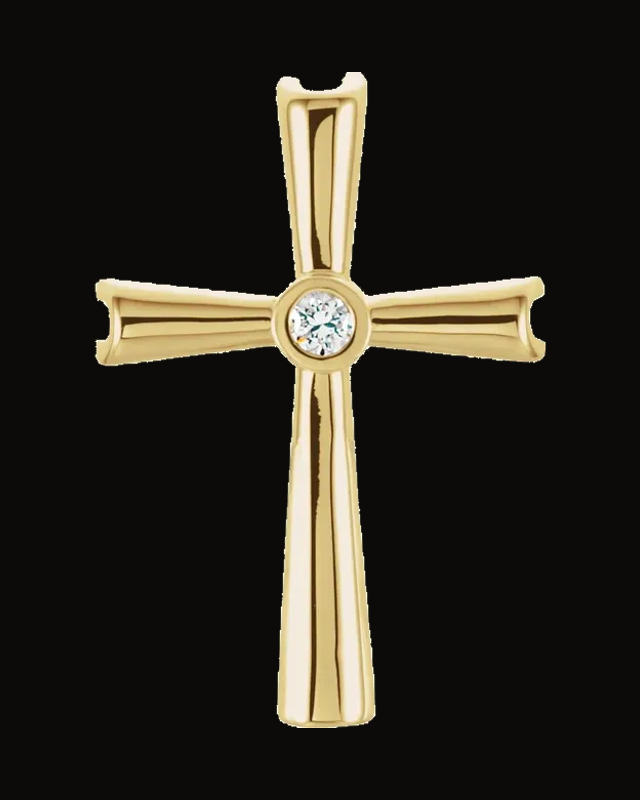 Natural Diamond Cross Pendant — 14K Yellow Gold · 0.04 CT