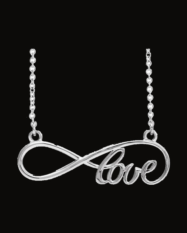 Infinity-Inspired Love Necklace or Center — Rhodium-Plated on 14K White Gold