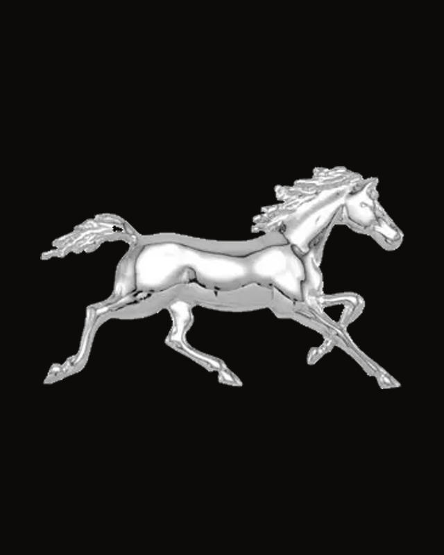 Standardbred Trotter with Full Mane & Tail Pendant — Sterling Silver