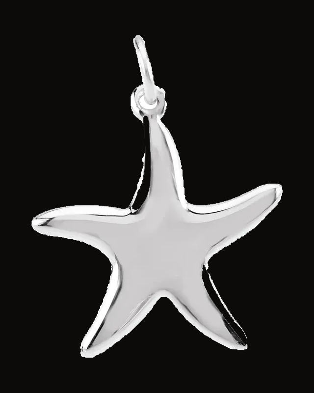 Starfish Charm/Pendant — Sterling Silver