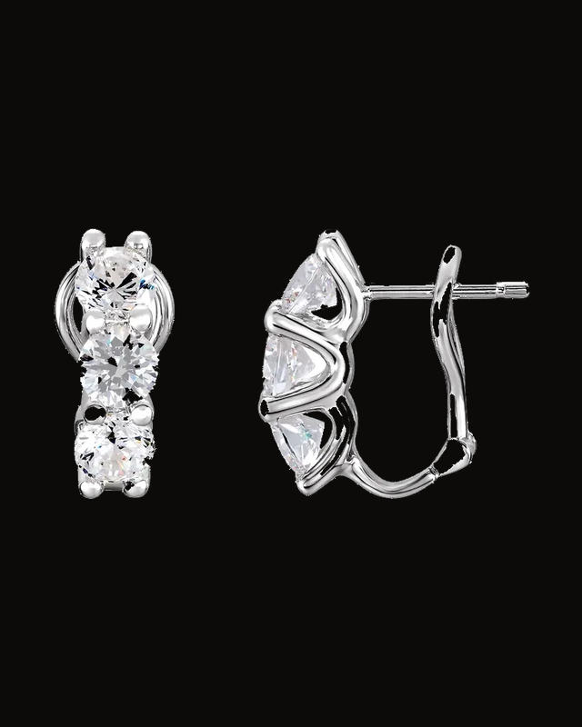 Imitation Cubic Zirconia Earrings — Sterling Silver · 5 mm