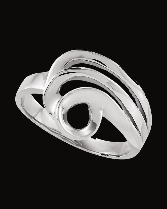 Freeform Ring Remount — Rhodium-Plated on 14K White Gold · 12 mm