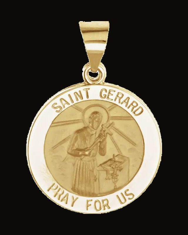 Round Hollow St. Gerard Medal — 14K Yellow Gold