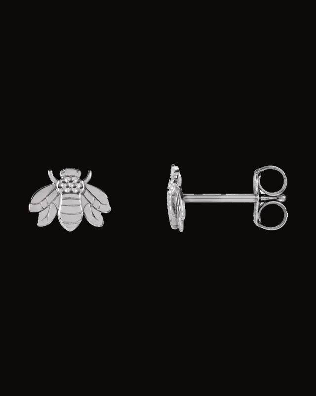 Bumblebee Earrings — 14K White / Yellow Gold
