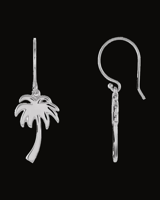 Palm Tree Earrings — Sterling Silver