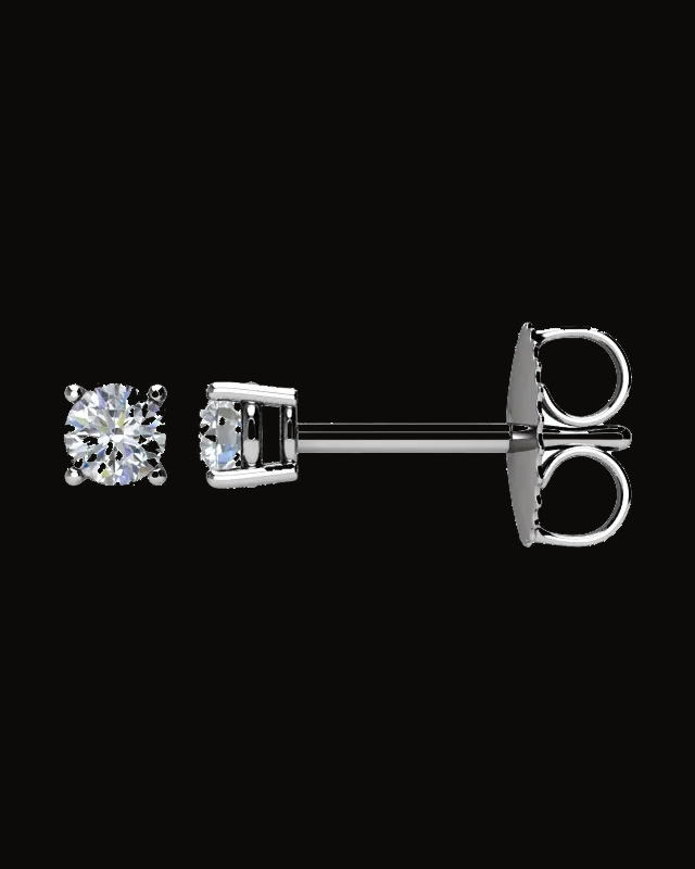 Basket Solitaire Stud Earring — 14K Yellow Gold · 1/10 CT