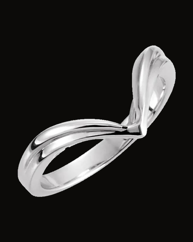 V Ring — 14K Yellow / White Gold · 8 mm