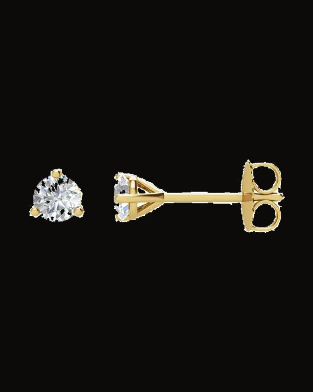 Round 3-Prong Cocktail-Style Stud Earrings