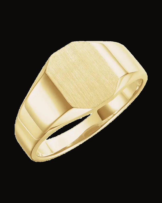 Octagon Signet Ring — 14K Yellow Gold · 2.82 mm