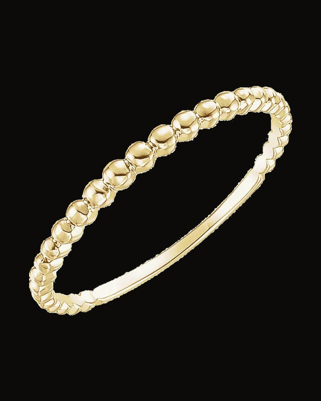 Beaded Stackable Ring — 14K Yellow / Rose Gold · 1 mm
