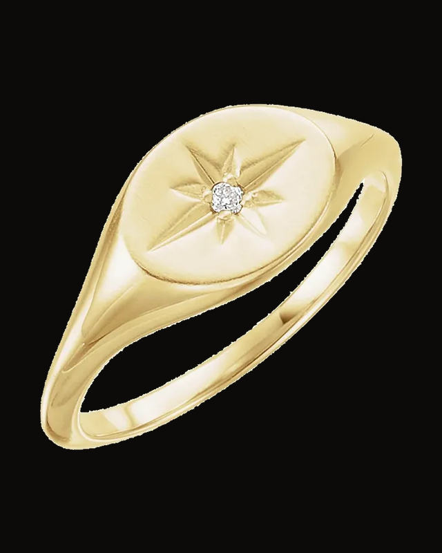 0.02 CTW Natural Diamond Ring — 14K Yellow Gold · 1.73 mm