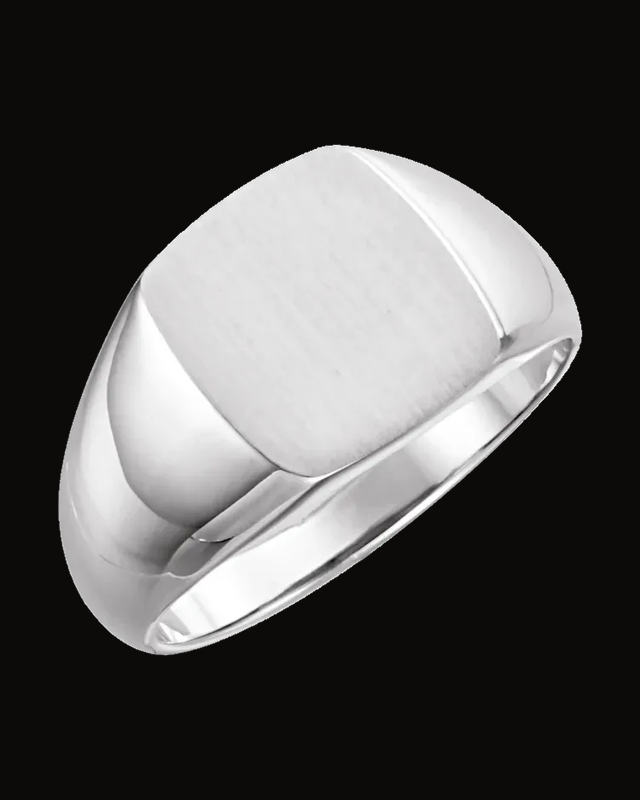 Rectangle Signet Ring — Sterling Silver · 3.44 mm