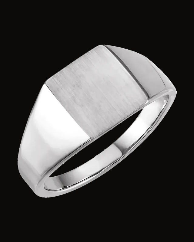 Rectangle Signet Ring — Sterling Silver · 2.72 mm