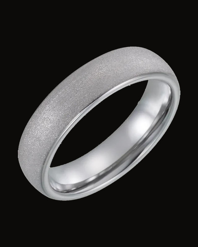 Sandblasted Dome Band — Tungsten · 6 mm