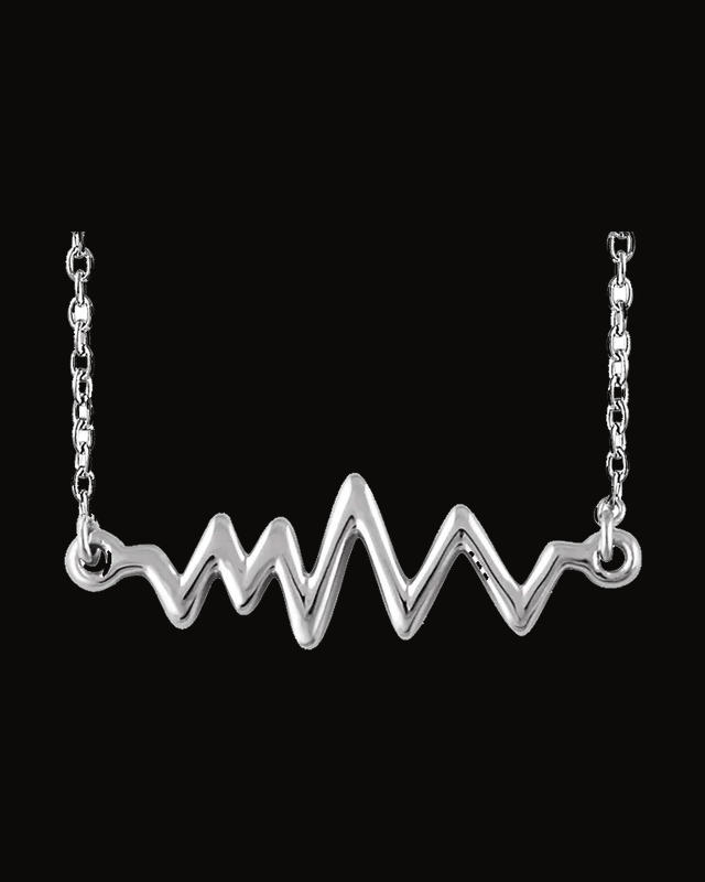 Heartbeat Necklace — Rhodium-Plated on Sterling Silver