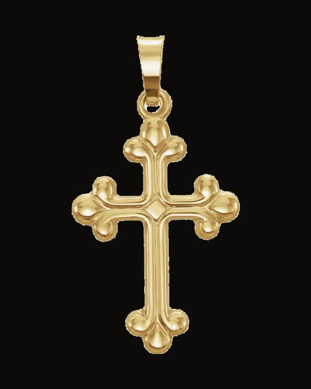 Hollow Cross Pendant — 14K Yellow Gold