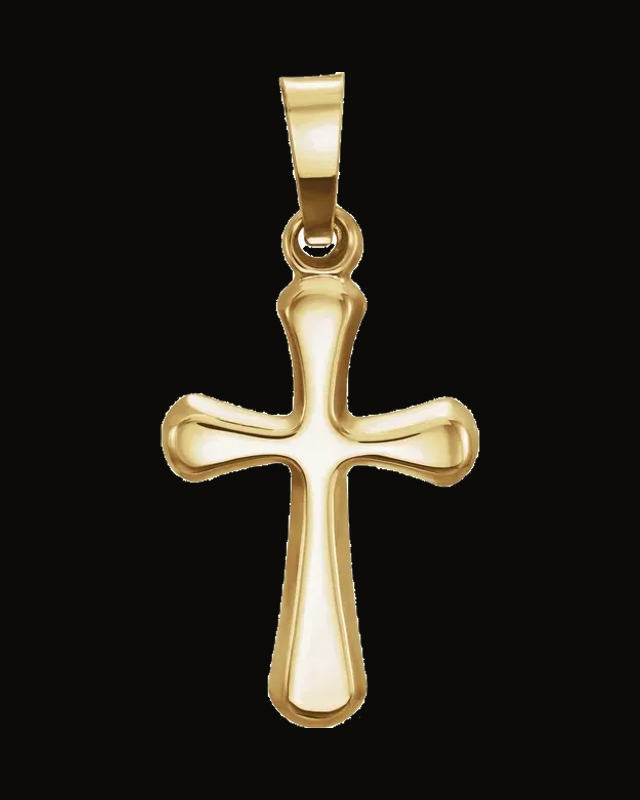Hollow Cross Pendant — 14K Yellow Gold