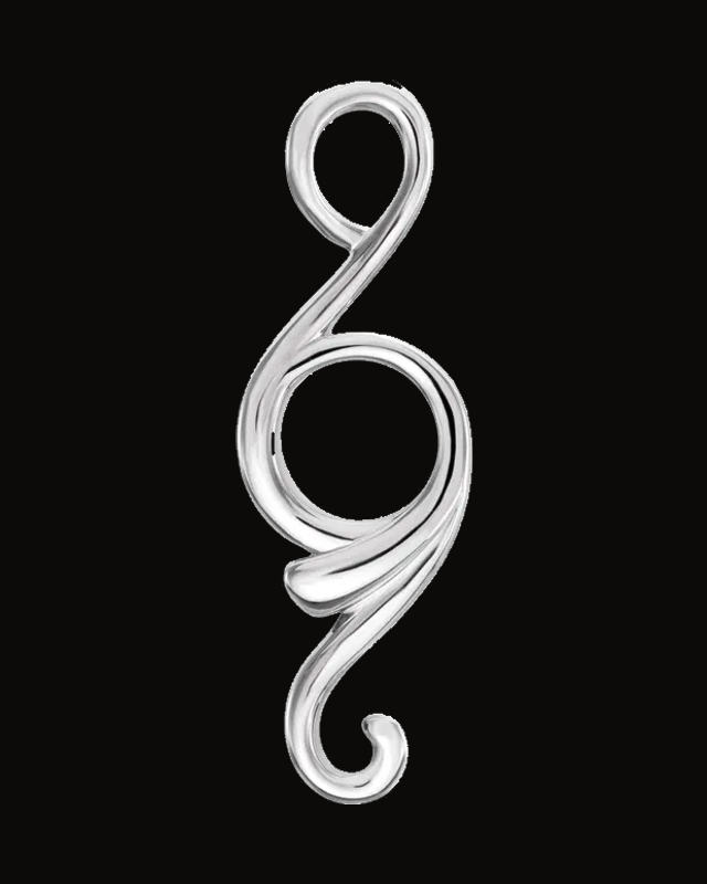 Freeform Pendant — Rhodium-Plated on 14K White Gold