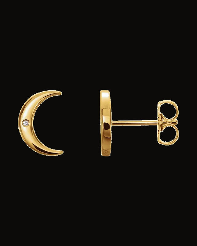 0.005 CTW Natural Diamond Earrings With Backs — 14K Yellow Gold