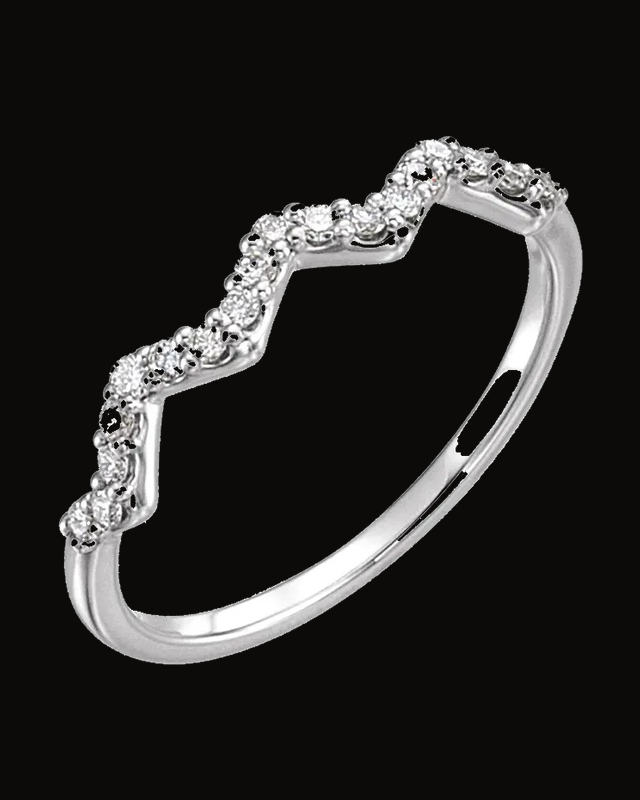 1/5 CTW Natural Diamond Stackable Ring — 14K Yellow / White Gold · 1.7 mm